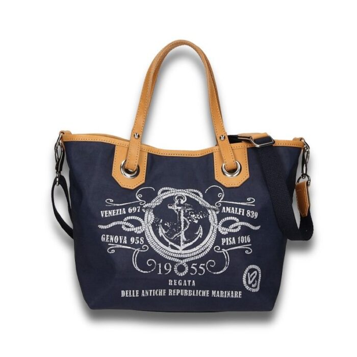 caravella shopping bag blue navy fronte